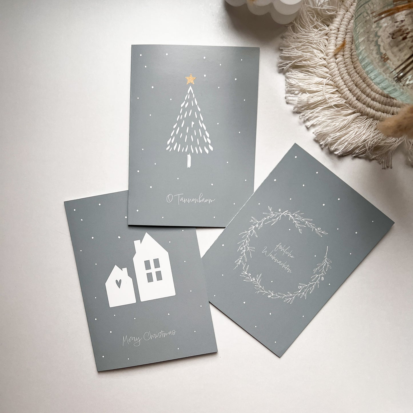 Weihnachtskarten im 3er Set mit Umschlag