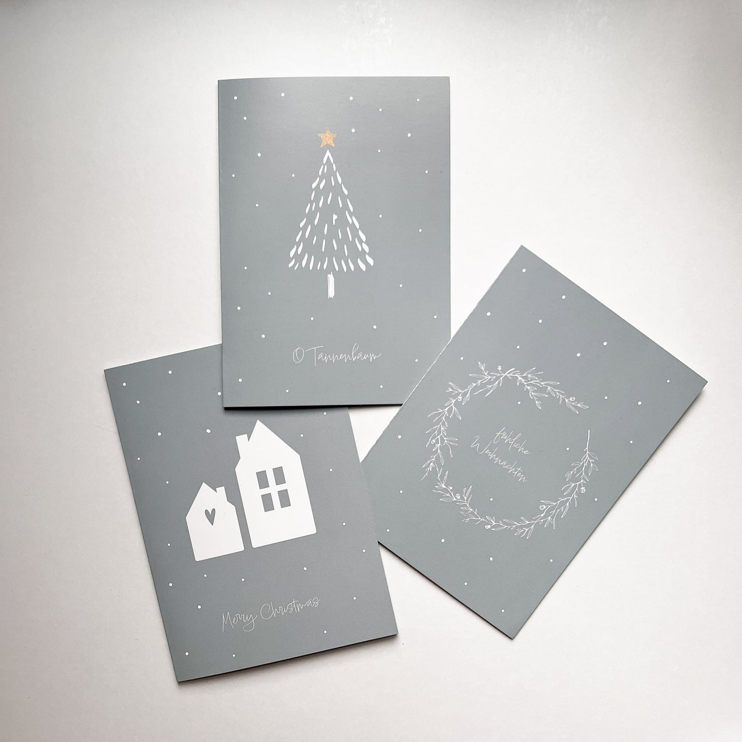 Weihnachtskarten im 3er Set mit Umschlag